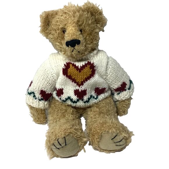 Other - Ty Attic Treasures Collection 1998 "Heartly" With Sweater & Tag 12" Bear